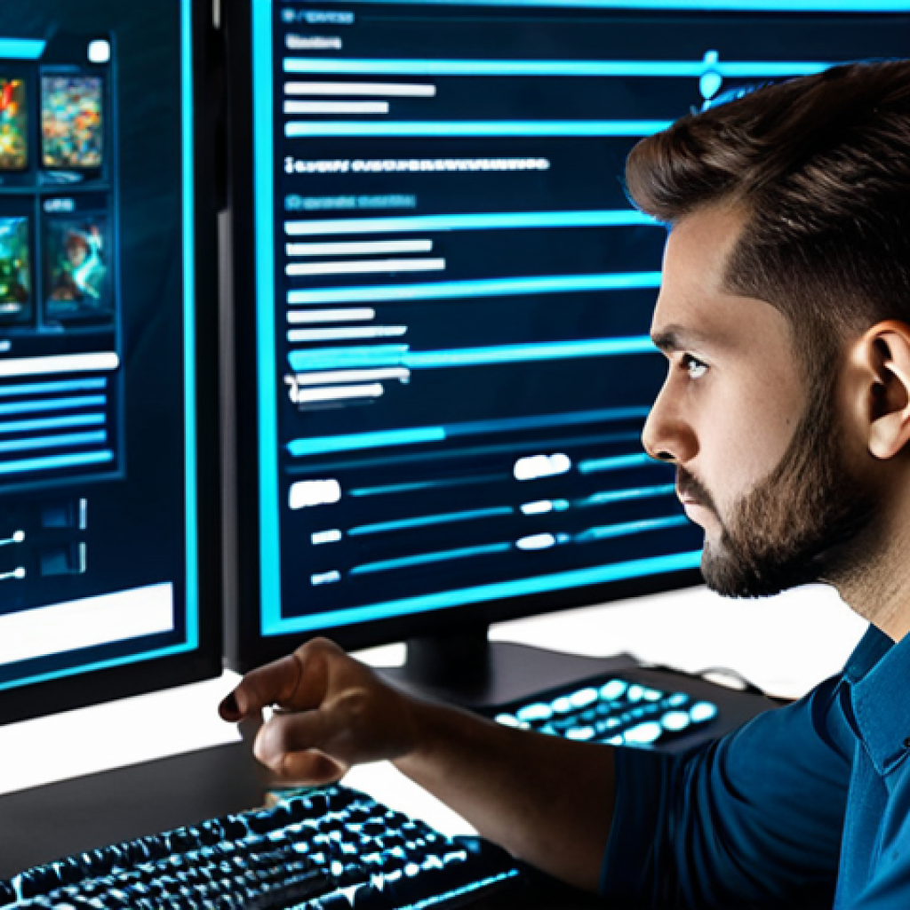A focused professional gamer in a comfortable yet appropriate outfit, looking intently at a transparent holographic display showing an inventory of various game resources. Different tiers of materials, from common to legendary, are clearly visible and organized, indicating strategic planning. The setting is a clean, modern gaming setup with ambient glow from the screen. The gamer has a thoughtful, contemplative expression. Fully clothed, modest clothing, appropriate attire, professional dress, safe for work, appropriate content, perfect anatomy, correct proportions, natural pose, well-formed hands, proper finger count, natural body proportions, professional photography, high quality.