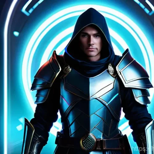 Home 22 아레스 초보자 가이드 - **Prompt:** A young, determined adventurer, male or female, standing in front of a futuristic hologr...