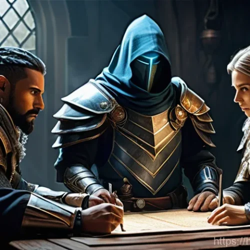 Home 20 아레스 PvP 경기장 전략 - **Prompt 1: The Unified Strategists**
A diverse team of five heroic fantasy characters, fully cl...